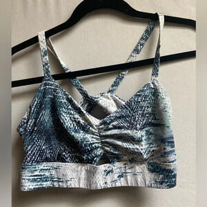 Fabletics Kenzie  fossil print sports bra Sz S